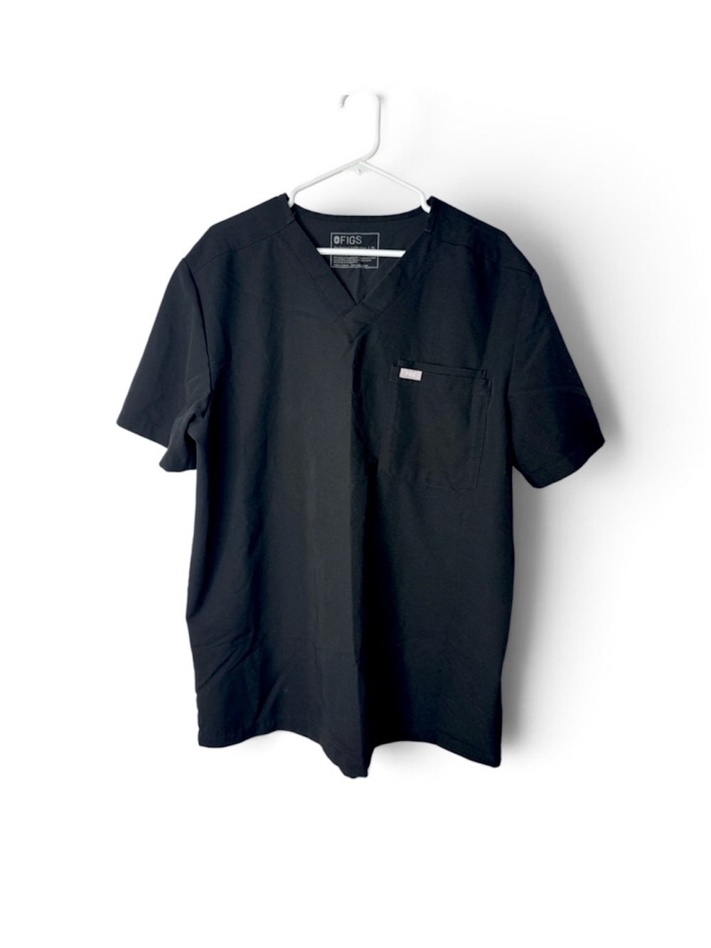 FIGS Leon Scrub Top Men’s XL Black Short Sleeve V-Neck Medical Healthcare